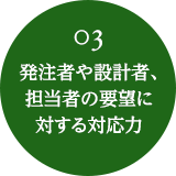 03発注者や設計者、担当の要望に対する対応力